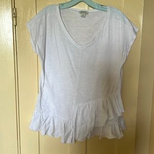 Cap sleeve cotton v-neck in white from Sundance